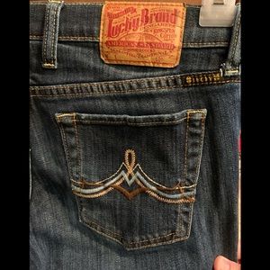Women Lucky Darker Blue Jeans Size 4/27 No Holes